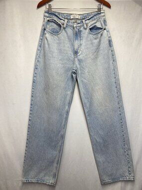 Abercrombie & Fitch The Loose High Rise Jeans Women Size 28/6L Blue Light Wash